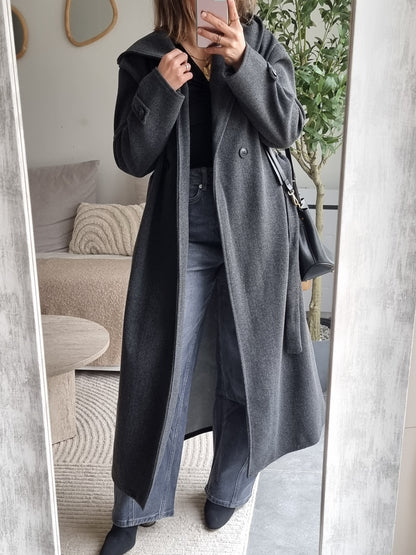 TRENCH A CAPUCHE GRIS