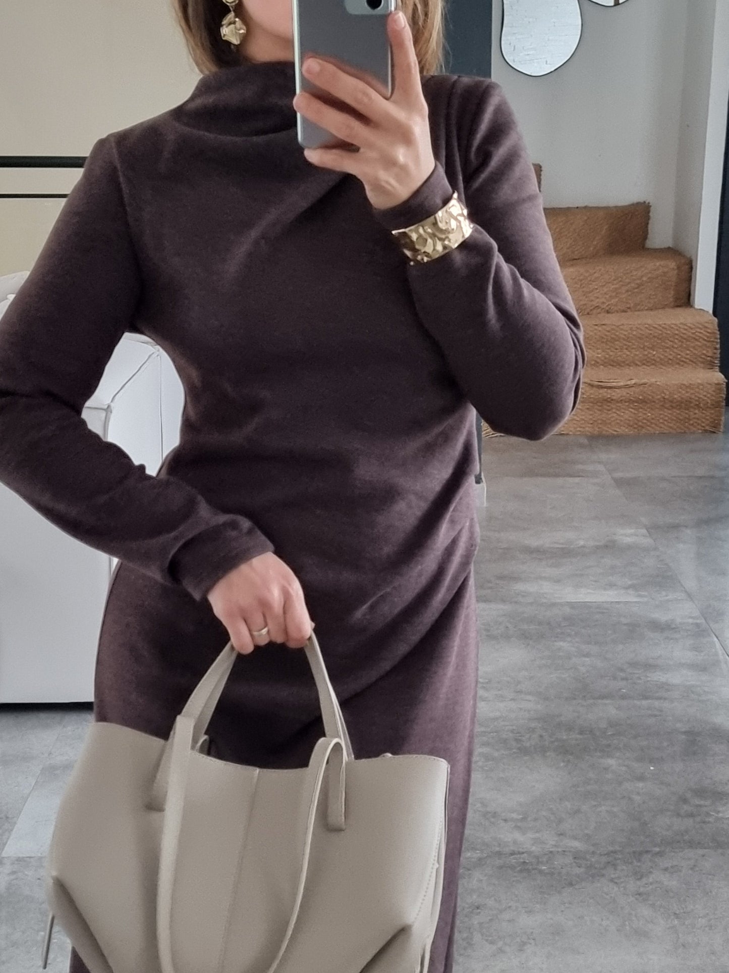 ROBE LONGUE SOFT TOUCH CHOCO