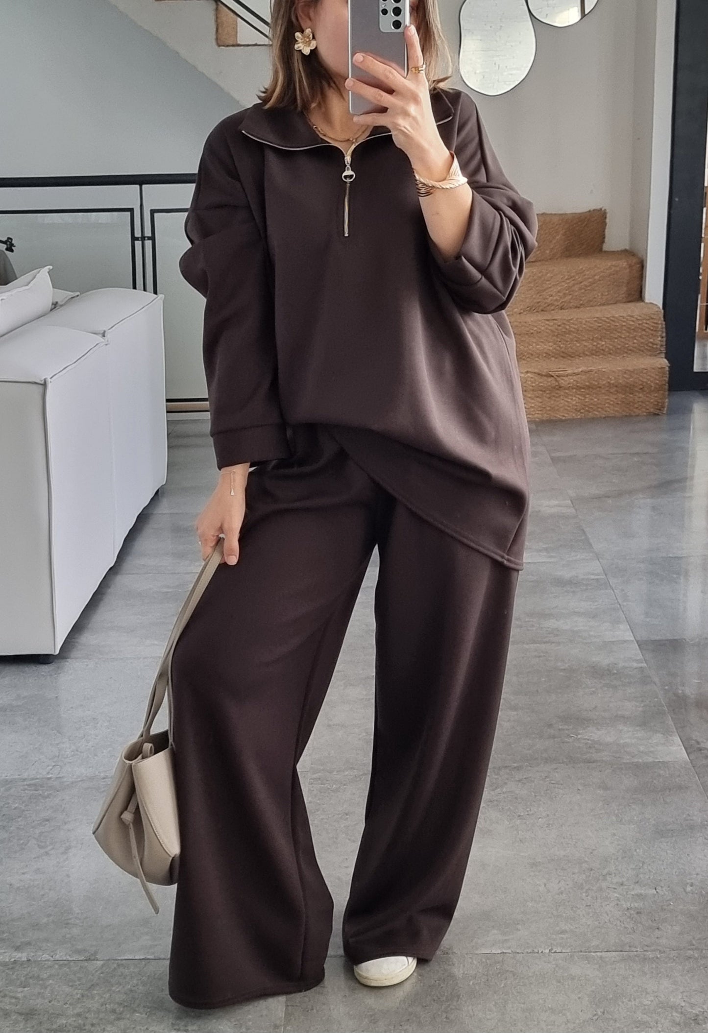 ENSEMBLE DÉCONTRACTÉ MARRON