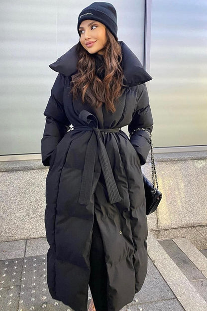 DOUDOUNE LONGUE MATELASSÉE NOIRE