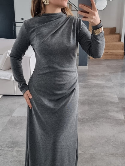 ROBE LONGUE SOFT TOUCH GRISE