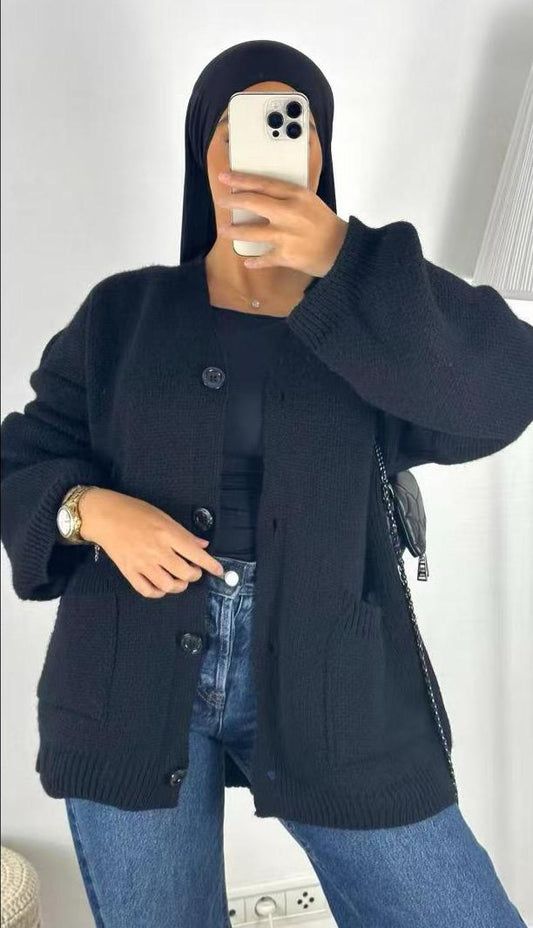 CARDIGAN MAILLE NOIR