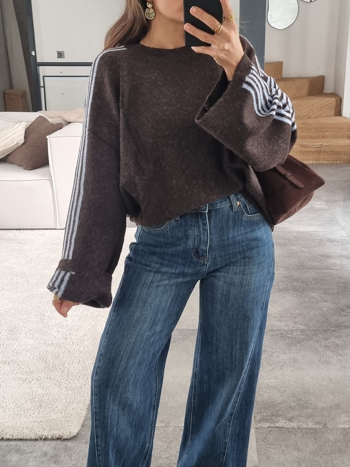 PULL MOCHA À BANDES